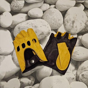 Sárga-padlizsán csonkaujjú autós - ruha & divat - sál, sapka, kendő - kesztyű - Meska.hu