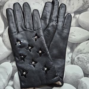 fekete, lakkbetétes - ruha & divat - sál, sapka, kendő - kesztyű - Meska.hu