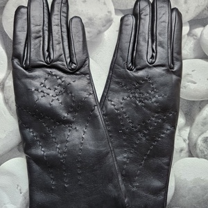 fekete, díszítéssel - ruha & divat - sál, sapka, kendő - kesztyű - Meska.hu