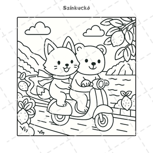 Gyerekbarát színezőkönyv, színezhető lapokkal. Puhaborítású színezőkönyv - Summer friends színezőkönyv - nyári kiadás - otthon & életmód - papír, írószer - színező - Meska.hu