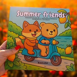 Gyerekbarát színezőkönyv, színezhető lapokkal. Puhaborítású színezőkönyv - Summer friends színezőkönyv - nyári kiadás - Meska.hu