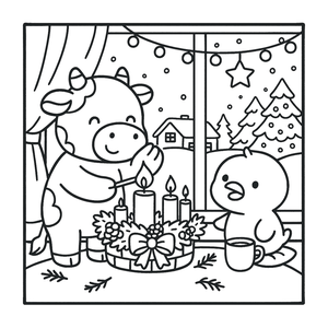 Karácsonyi színezőfüzet gyerekeknek és felnőtteknek. Kifestő kislányoknak karácsonyi ajándék. Boci és Csibe karácsonykor - otthon & életmód - papír, írószer - színező - Meska.hu