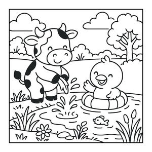 Színezőfüzet felnőtt nőknek és kislányoknak. Boci és csibe vidéki kalandok két jó baráttal. Színezőkönyv stressz ellen. - otthon & életmód - papír, írószer - színező - Meska.hu