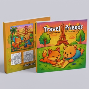Utazós színezőfüzet gyerekeknek � felfedezős játékos foglalkoztató puhaborítású 43 oldalas színezőkönyv utazás témában, Otthon & Életmód, Papír, írószer, Színező, Könyvkötés, MESKA
