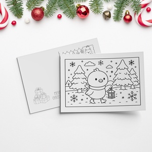 Színezhető karácsonyi képeslapok 4 db  Tökéletes kedvesség Mama és Papa számára. 4 db üdvözlőkártya a csomagban. - Meska.hu