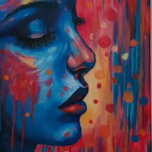 Női portré -Emlékezet, Művészet, Festmény, Akril, Festészet, MESKA