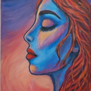 Női portré - Lélek fénye, Művészet, Festmény, Akril, Festészet, MESKA