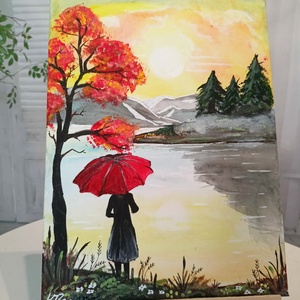 Őszi tájkép - művészet - festmény - akril - Meska.hu