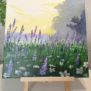 Virágos rét, Művészet, Festmény, Akril, Festészet, MESKA