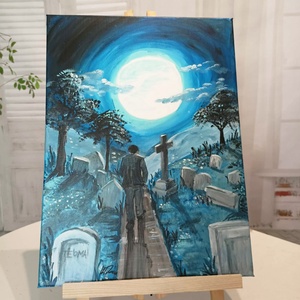 Utas és holdvilág, Művészet, Festmény, Akril, Festészet, MESKA