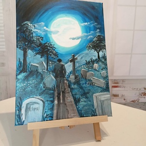 Utas és holdvilág - művészet - festmény - akril - Meska.hu