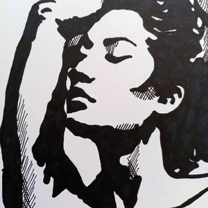 Művészi női akt - Tollrajz - művészet - grafika & illusztráció - tus - Meska.hu