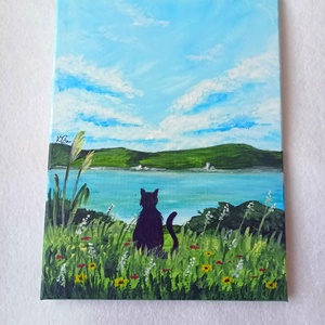 Akril festmény - cica - művészet - festmény - akril - Meska.hu