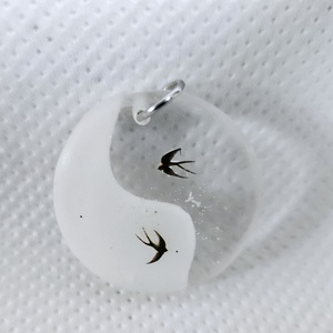 epoxy kör alakú jin jang medál, Ékszer, Nyaklánc, Medál, Ékszerkészítés, MESKA