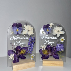 Szülőköszöntő ajándék plexi dísz valódi préselt virágokkal, Esküvő, Emlék & Ajándék, Szülőköszöntő ajándék, Mindenmás, MESKA