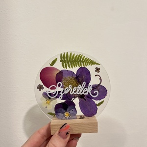 Szülőköszöntő ajándék plexi dísz valódi préselt virágokkal - esküvő - emlék & ajándék - szülőköszöntő ajándék - Meska.hu