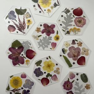 Plexi poháralátét valódi préselt virágokkal - otthon & életmód - konyhafelszerelés, tálalás - tálalás - tányér- és poháralátét - Meska.hu