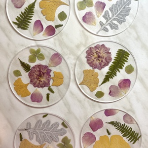 Plexi poháralátét valódi préselt virágokkal, Otthon & Életmód, Konyhafelszerelés, tálalás, Tálalás, Tányér- és poháralátét, Mindenmás, MESKA