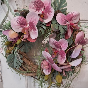 Tavaszi kopogtató, Otthon & Életmód, Dekoráció, Ajtó- és ablak dekoráció, Ajtódísz & Kopogtató, Virágkötés, MESKA