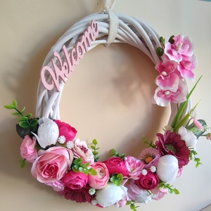 Csupavirágos ,orchideás nyári kopogtató  - otthon & életmód - dekoráció - ajtó- és ablak dekoráció - ajtódísz & kopogtató - Meska.hu