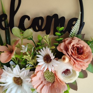 Virágos-modern nyári ajtódísz  - otthon & életmód - dekoráció - ajtó- és ablak dekoráció - ajtódísz & kopogtató - Meska.hu