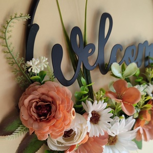 Virágos-modern nyári ajtódísz  - otthon & életmód - dekoráció - ajtó- és ablak dekoráció - ajtódísz & kopogtató - Meska.hu