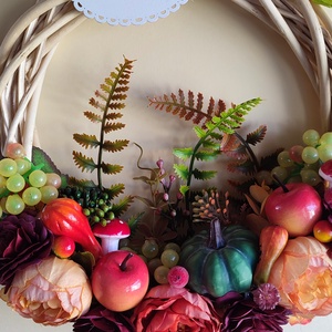 Őszi kopogtató szőlős, tökös - Meska.hu