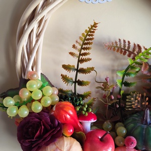 Őszi kopogtató szőlős, tökös - otthon & életmód - dekoráció - ajtó- és ablak dekoráció - ajtódísz & kopogtató - Meska.hu