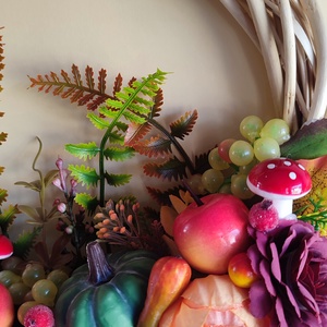 Őszi kopogtató szőlős, tökös - otthon & életmód - dekoráció - ajtó- és ablak dekoráció - ajtódísz & kopogtató - Meska.hu