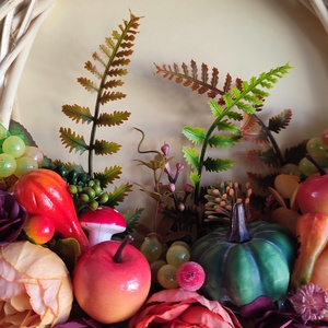 Őszi kopogtató szőlős, tökös - otthon & életmód - dekoráció - ajtó- és ablak dekoráció - ajtódísz & kopogtató - Meska.hu