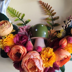 Őszi kopogtató gombás, tökös - otthon & életmód - dekoráció - ajtó- és ablak dekoráció - ajtódísz & kopogtató - Meska.hu