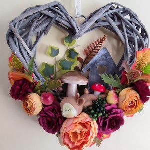 Őszi kopogtató gombás, őzikés - Meska.hu