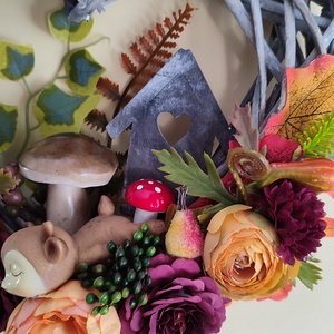 Őszi kopogtató gombás, őzikés - otthon & életmód - dekoráció - ajtó- és ablak dekoráció - ajtódísz & kopogtató - Meska.hu