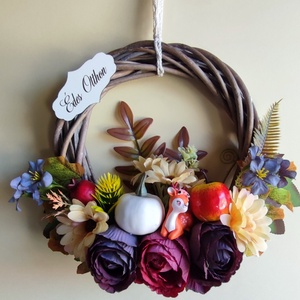 Őszi  ajtódísz őzikével ,tökkel - Meska.hu