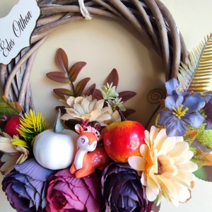 Őszi  ajtódísz őzikével ,tökkel - otthon & életmód - dekoráció - ajtó- és ablak dekoráció - ajtódísz & kopogtató - Meska.hu