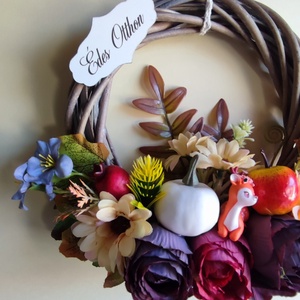 Őszi  ajtódísz őzikével ,tökkel - otthon & életmód - dekoráció - ajtó- és ablak dekoráció - ajtódísz & kopogtató - Meska.hu