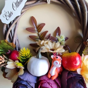 Őszi  ajtódísz őzikével ,tökkel - otthon & életmód - dekoráció - ajtó- és ablak dekoráció - ajtódísz & kopogtató - Meska.hu