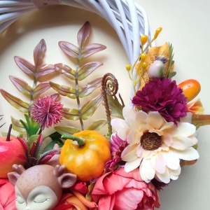 Őszi kopogtató gombás, őzikés - otthon & életmód - dekoráció - ajtó- és ablak dekoráció - ajtódísz & kopogtató - Meska.hu