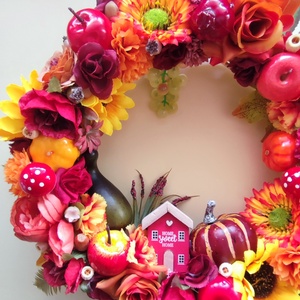 Őszi kopogtató sok gyümölcsös - otthon & életmód - dekoráció - ajtó- és ablak dekoráció - ajtódísz & kopogtató - Meska.hu