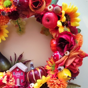 Őszi kopogtató sok gyümölcsös - otthon & életmód - dekoráció - ajtó- és ablak dekoráció - ajtódísz & kopogtató - Meska.hu