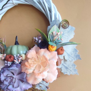 Őszi kopogtató tökkel  - otthon & életmód - dekoráció - ajtó- és ablak dekoráció - ajtódísz & kopogtató - Meska.hu