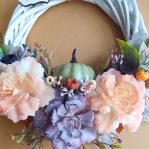 Őszi kopogtató tökkel  - otthon & életmód - dekoráció - ajtó- és ablak dekoráció - ajtódísz & kopogtató - Meska.hu