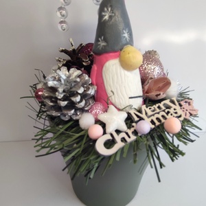 Karácsonyi dekoráció kerámia manós - otthon & életmód - dekoráció - asztal és polc dekoráció - asztaldísz - Meska.hu