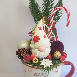 Bögrés karácsonyi dekoráció,manós - Meska.hu