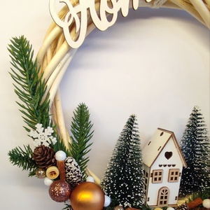 Karácsonyi ajtódísz házikóval - otthon & életmód - dekoráció - ajtó- és ablak dekoráció - ajtódísz & kopogtató - Meska.hu