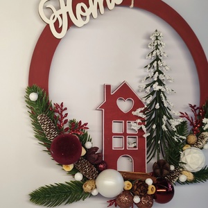 Karácsonyi kopogtató , Otthon & Életmód, Dekoráció, Ajtó- és ablak dekoráció, Ajtódísz & Kopogtató, Virágkötés, MESKA