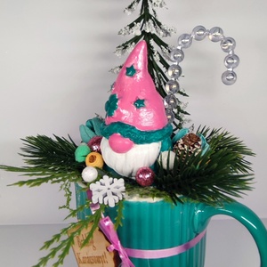 Bögrés karácsonyi manó - otthon & életmód - dekoráció - asztal és polc dekoráció - asztaldísz - Meska.hu