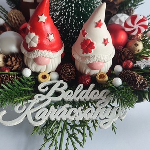 Manós karácsonyi asztalidísz - otthon & életmód - dekoráció - asztal és polc dekoráció - asztaldísz - Meska.hu