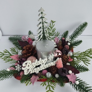 Gyertyás karácsonyi asztalidísz - Meska.hu