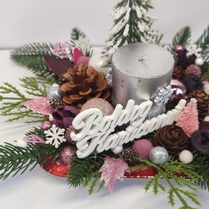 Gyertyás karácsonyi asztalidísz - otthon & életmód - dekoráció - asztal és polc dekoráció - asztaldísz - Meska.hu